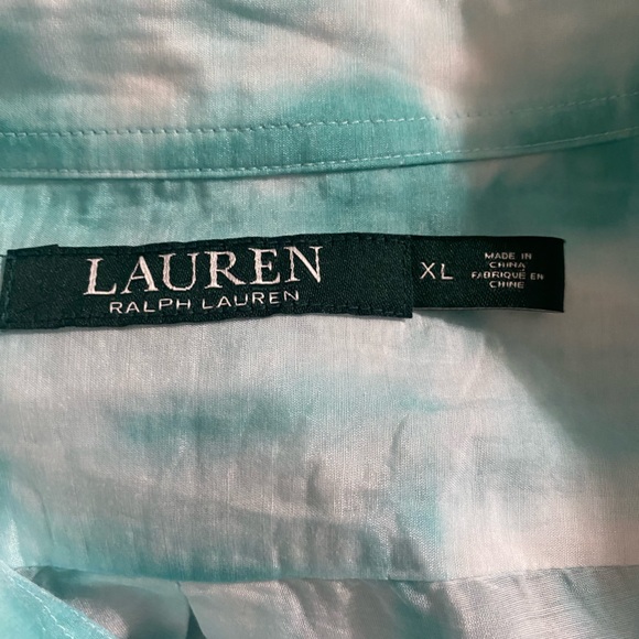 Lauren Ralph Lauren Silk Blend Tie Dye Button Up Size XL - Picture 10 of 13